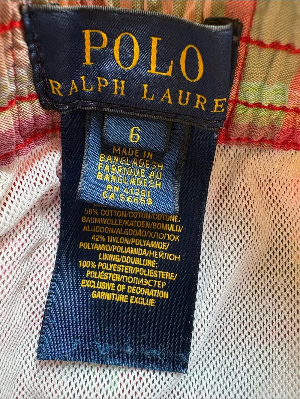 Polo Ralph Lauren Boys Swim Trunks Shorts Multi Plaid Boys 6